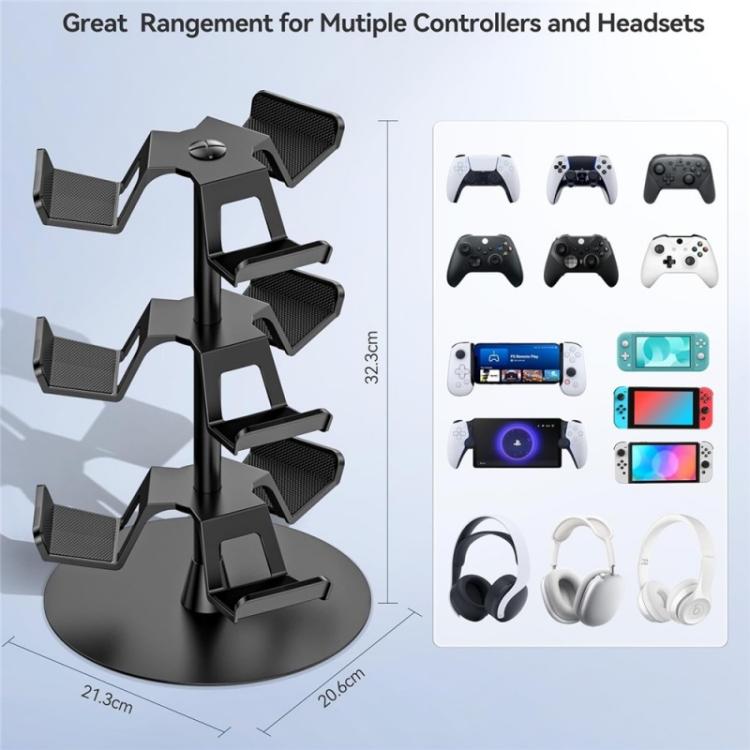 For XBOX / PS5 / Switch 360 Degree Rotating 3-Tier Game Controller Stand, 3-Tier Rotating
