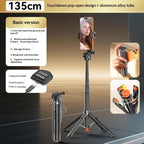 T35 Photography Auto Pop-Up Extendable Tripod Bluetooth Selfie Stick with Remote Control, T35
