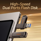 HEYGATE L1 Flash Drive 2 in 1 USB-A + USB-C /Type-C High Speed Memory Stick, 32GB, 64GB, 128GB, 256GB