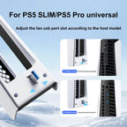 For PS5 Pro/PS5 Slim Rear Temperature-Controlled Cooling Fan Slim Consoles with RGB Lighting