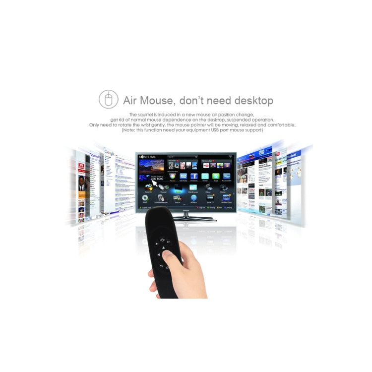 C120 2.4G Mini Keyboard Wireless Remote Mouse with 3-Gyro & 3-Gravity Sensor for PC / HTPC / IPTV / Smart TV and Android TV Box etc