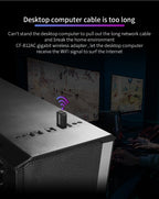 COMFAST CF-812AC USB WiFi Adapter-1300 Mbps USB di Rete Wireless wiFi, CF-812AC