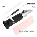 RZ136 Refractometer Fruit Wine Meter Sugar Portable Auto Brix 0~32% Alcohol 0~26% Fruit Juice Wine Sugar Meter Refractometer