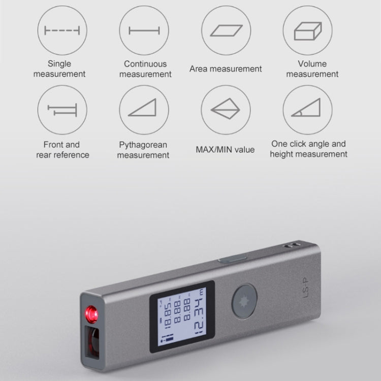 LS-P Laser Rangefinder Distance Meter 40m Handheld Mini Rechargeable LCD Digital Laser Distance Meter 131ft Laser Range Finder, 40m