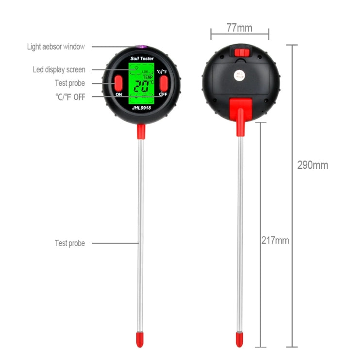 RZ104 Soil PH Meter Humidity Detector Digital PH Meter Soil Monitor PH Gardening Plant Soil Tester, RZ104