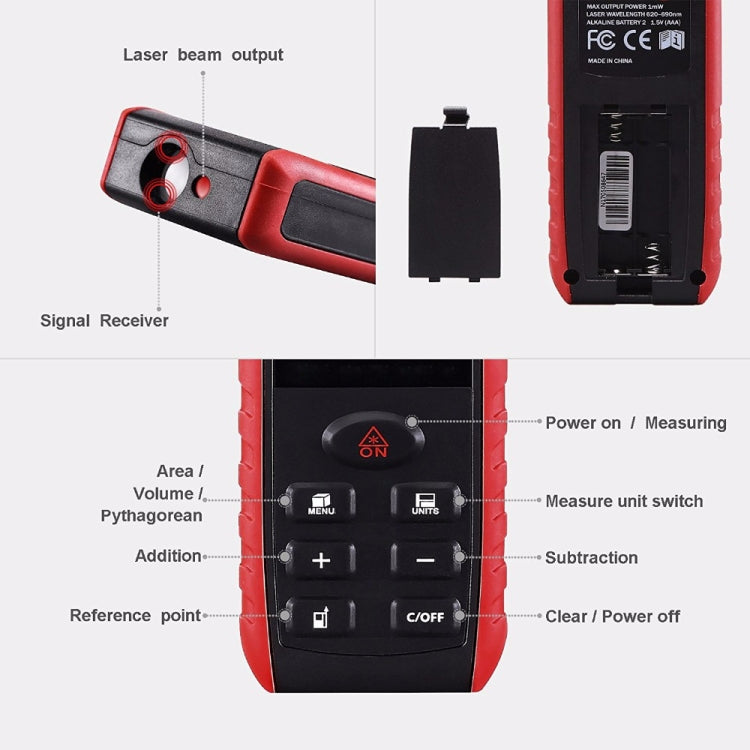 E40 Laser Rangefinder Laser Distance Meter Measuring Device Digital Handheld Tools Module Range 40m Range Finder, E40