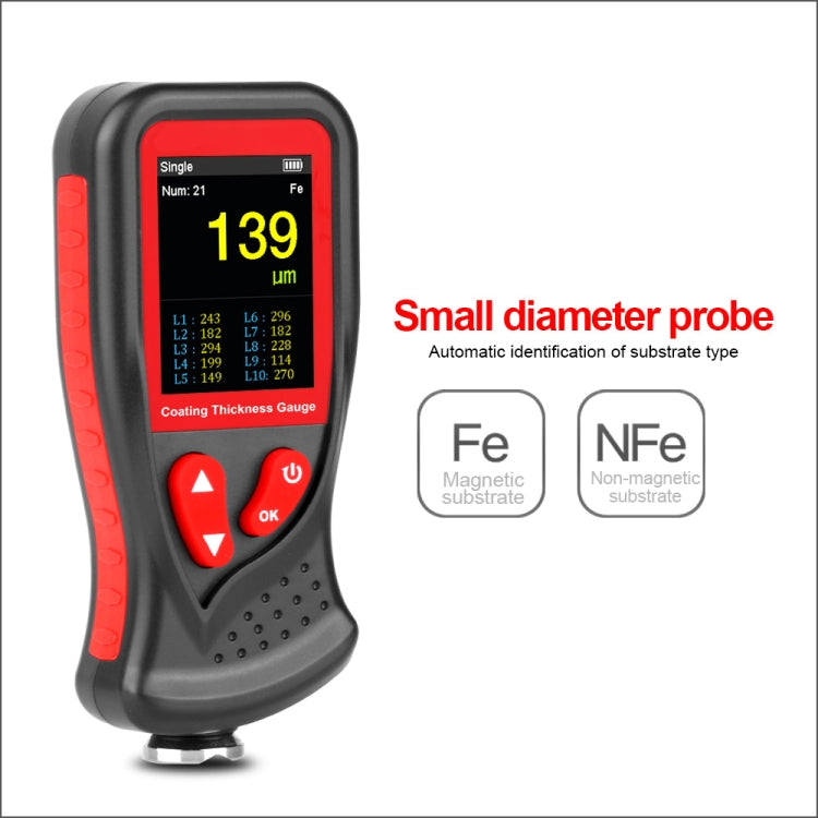 GT230 Thickness Gauges Paint Coating Thickness Gauge Car Film Digital Thickness Gauge Tester Rechargeable Thickness Gauge, GT230
