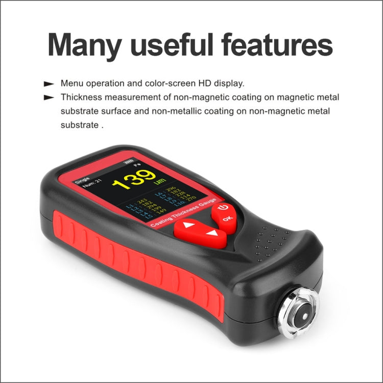 GT230 Thickness Gauges Paint Coating Thickness Gauge Car Film Digital Thickness Gauge Tester Rechargeable Thickness Gauge, GT230