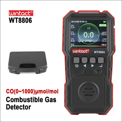 WINTACT WT8806 Carbon Monoxide Monitor Professional Rechargeable Gas Sensor High Sensitive Poisoning Sound-light Vibration Alarm CO Detector