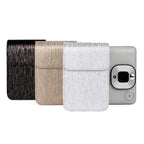 Richwell Brushed Camera Case PU Leather Case for Fujifilm Instax Mini Liplay Instant Camera, Black, White, Gold