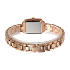 SKMEI 1407 Business Fashion Watch with Diamonds Delicate and Elegant Square Zinc Alloy Quartz Watch for Women, Rose Gold, Silvery