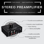 B015 Front Stereo Signal Amplifier Booster Headphones Speaker Amplifier Headset Dual-Audio Source, B015