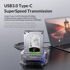 ORICO 6239C3 2.5/3.5inch 2 Bay Transparent Type-C Hard Drive Dock