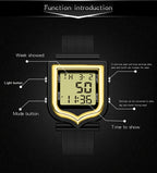 SANDA 388 Fashionable Square Outdoor Sports Leisure Watch Men's And Women's Multi-Functional Waterproof Luminous Electronic Watch