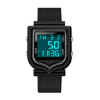 SANDA 388 Fashionable Square Outdoor Sports Leisure Watch Men's And Women's Multi-Functional Waterproof Luminous Electronic Watch