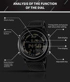 SANDA  411 Multifunctional Wports Watch Male Youth Fashion Model Male Waterproof Student Electronic Watch