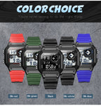 SANDA418 Square Wristwatch Swimming Waterproof Alarm Night light Male Student Watch Simple Fashion Sports Watch