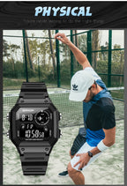 SANDA418 Square Wristwatch Swimming Waterproof Alarm Night light Male Student Watch Simple Fashion Sports Watch