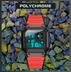 SANDA418 Square Wristwatch Swimming Waterproof Alarm Night light Male Student Watch Simple Fashion Sports Watch