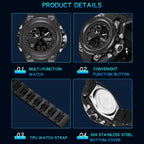 SANDA739  Watch Plate Chao Male Watch Male Student Fashion Trend Multi Functional Digital Waterproof Electronic Meter