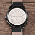 SANDA 774 Men Belt Watch Dual Display Multi Function Sports Electronic Watch Fashion Trend Leisure Waterproof Luminous Watch