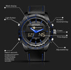 SANDA 774 Men Belt Watch Dual Display Multi Function Sports Electronic Watch Fashion Trend Leisure Waterproof Luminous Watch