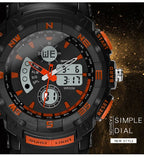 SANDA 775 Watch Male Electronic Watch Adult Middle School Students Youth Multi Functional Sports Water Proof Trend Double Watch