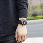 SANDA New Waterproof Luminous Plastic Multi Functional Watch Men Outdoor Sports LED Electronic Watch
