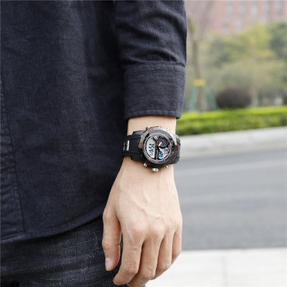 SANDA New Waterproof Luminous Plastic Multi Functional Watch Men Outdoor Sports LED Electronic Watch