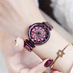 SANDA 1017 Lady Watch All Over The Sky Star 360 Degree Rotating Watch Diamond Steel Band Women Watch