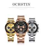 OCHSTIN Augusten 6103B Multi Function Quartz Watch Sports luminous Waterproof Watch Calendar Steel Band Men  Watch