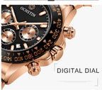 OCHSTIN Augusten 6103B Multi Function Quartz Watch Sports luminous Waterproof Watch Calendar Steel Band Men  Watch