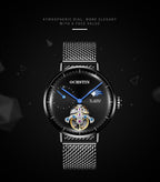 OCHSTIN 6121 Flywheel Mechanical Watch Fashion Hollow Full Automatic Mechanical Watch Business Men Watch Stainless Steel Watch  Waterproof Watch