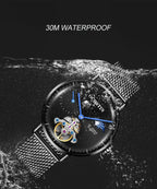 OCHSTIN 6121 Flywheel Mechanical Watch Fashion Hollow Full Automatic Mechanical Watch Business Men Watch Stainless Steel Watch  Waterproof Watch