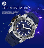 OCHSTIN 6124  Night Light Waterproof Men Watch Outdoor Sports Quartz Watch Silicone Watch