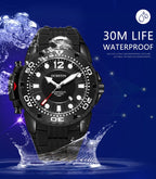OCHSTIN 6124  Night Light Waterproof Men Watch Outdoor Sports Quartz Watch Silicone Watch