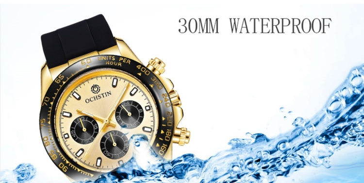 OCHSTIN 6103 Multi Function Quartz Watch Silicone Watch Band Sports Luminous Waterproof Watch