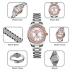 SKMEI 1534 elegant waterproof quartz steel band watch with diamond inlay