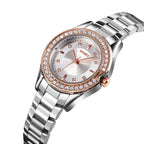 SKMEI 1534 elegant waterproof quartz steel band watch with diamond inlay