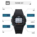 Skmei 1608 Multi-Function Student Electronic Watch Waterproof Timing Silicone Sports Watch