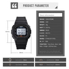 Skmei 1608 Multi-Function Student Electronic Watch Waterproof Timing Silicone Sports Watch