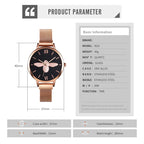 Skmei 9212 Fashion Lady Quartz Watch Student Female Temperament Waterproof Magnetic Suction Net Belt Watch
