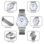 Skmei 1567 Light And Thin Leisure Simple 30m Waterproof Shell Dial Women Steel Band Quartz Watch