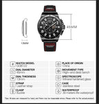 Ochstin 6122 Multi Function Quartz Watch Sports Luminous Waterproof Watch Calendar Leather Men Watch