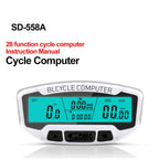 SUNDING SD-558A Bicycle Computer Wired Stopwatch Bicycle Speedometer Digital Odometer Rainproof LCD Backlight Stopwatch, SD-558A