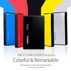 ORICO 2588US3-V1 2.5 inch USB3.0 Hard Drive Enclosure, Silver, Red, Blue, Black