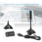 Dedicate USB Capacitive Mini Microphone Stand for PC Laptop Notebook Online Chat Recording Black Wired Device