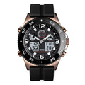 SKMEI 1538 Multi-Function Time Large Dial Steel Belt Men  Casual Sports Electronic Watch