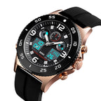 SKMEI 1538 Multi-Function Time Large Dial Steel Belt Men  Casual Sports Electronic Watch