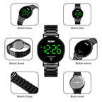 SKMEI 1550 Simple and Stylish LED Touch Screen Men  Watch Waterproof Stainless Steel With Electronic Watch